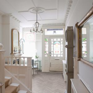 Luvanto design contemporary herringbone Washed Grey Oak