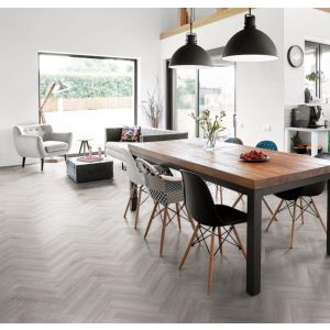 Luvanto design contemporary herringbone Pearl Oak 