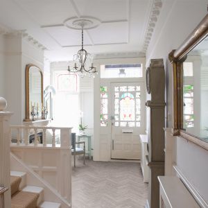 Luvanto design contemporary herringbone Washed Grey Oak